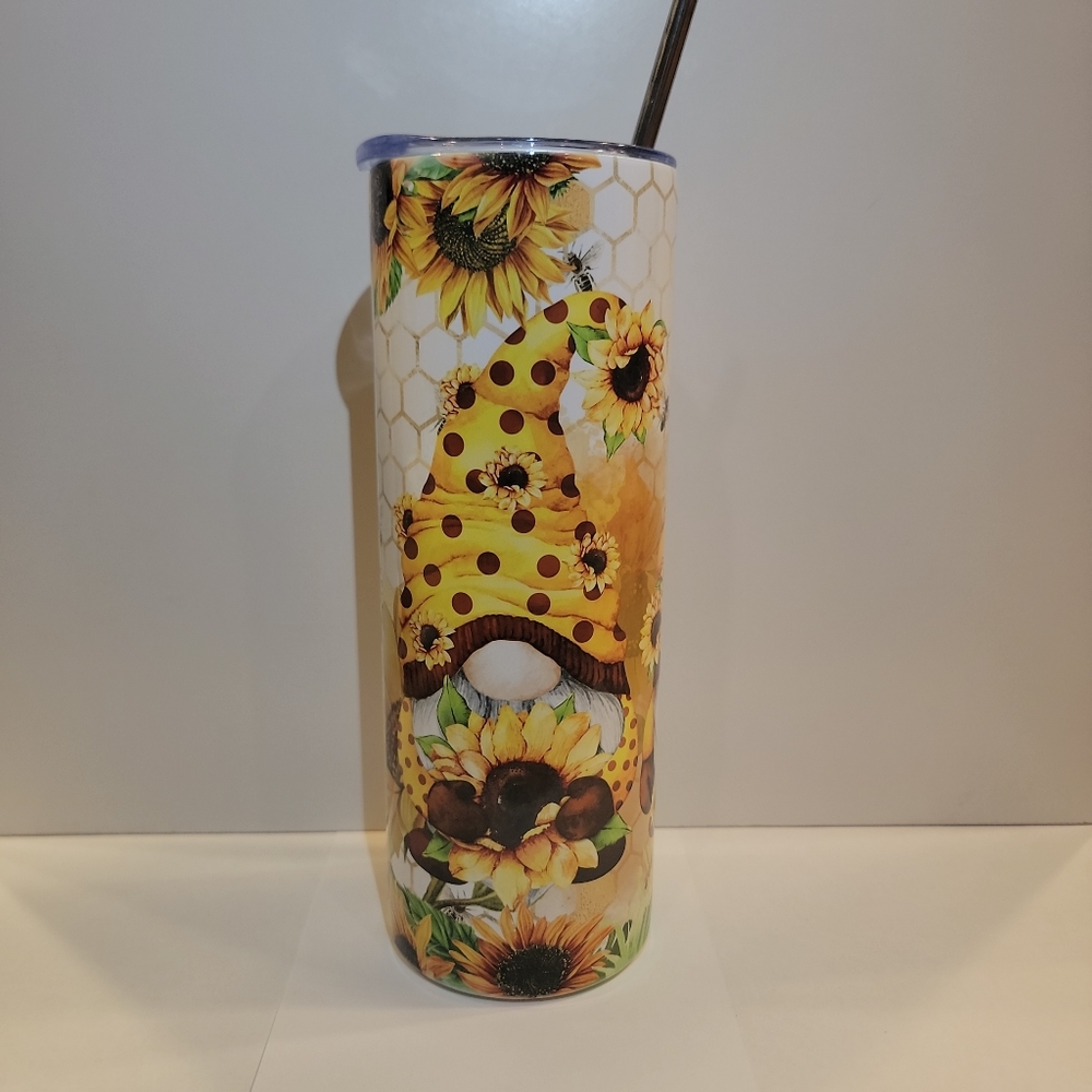 Gnome Sunflower Tumbler